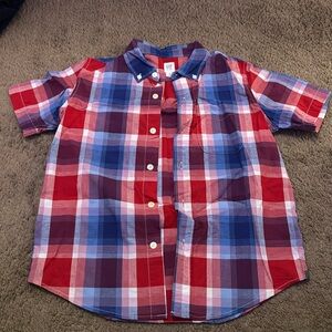 Boys Gap red blue and white button down shirt size 8 excellent condition